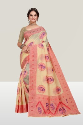 NENCY FASHION Self Design Daily Wear Linen Saree(Multicolor)