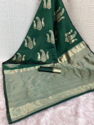 Shirodhari Woven Kanjivaram Pure Silk, Art Silk Saree(Green)