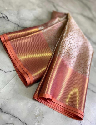 FemFashion Woven Banarasi Pure Silk Saree(Pink)