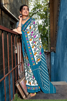 JASU CREATION Printed Handloom Pure Cotton Saree(Multicolor)