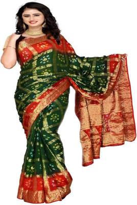 Yogeshoney Woven Bandhani Art Silk Saree(Multicolor)