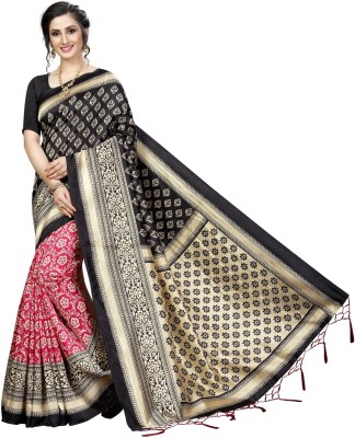 Saadhvi Printed Kalamkari Art Silk Saree(Multicolor)