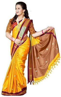 Shruti Bandhani Woven Kanjivaram Cotton Silk Saree(Multicolor)