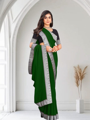 Kasumbo Tex Self Design Bollywood Georgette Saree(Green)