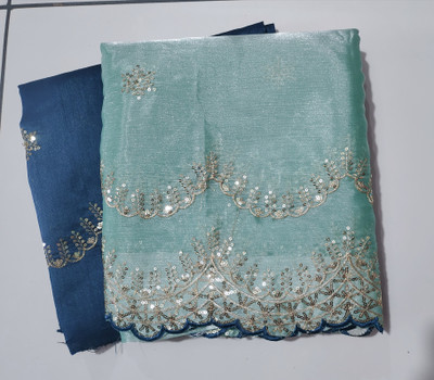 samu Embroidered Bollywood Jimmy choo Saree(Light Blue)