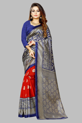 Nirvaan Self Design Bollywood Art Silk Saree(Red)