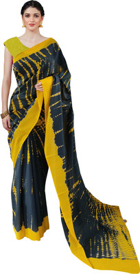 Suraj International Blocked Printed, Checkered, Digital Print, Dyed, Floral Print, Printed, Self Design Daily Wear Pure Cotton Saree(Grey)