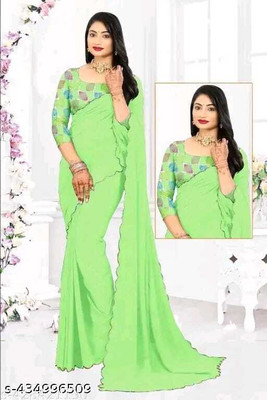 supalee tex Solid/Plain Bollywood Georgette Saree(Multicolor)