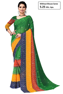 Kanooda Prints Printed Daily Wear Georgette Saree(Multicolor)