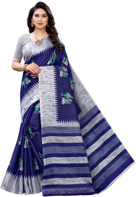 VCREATION Self Design Bollywood Georgette Saree(Blue)