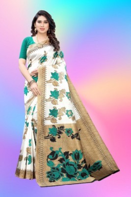 Pitaliya Printed Bhagalpuri Art Silk, Cotton Blend Saree(Multicolor)