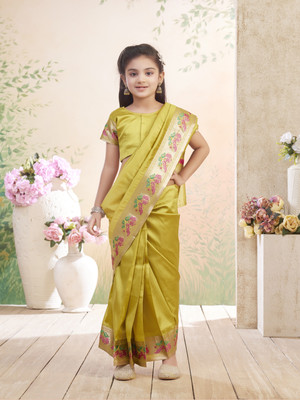 Aarika Printed Bollywood Pure Silk Saree(Green)