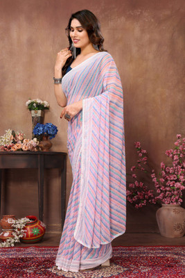 Westux Printed Bollywood Georgette Saree(Multicolor)