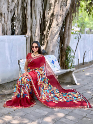 S.R.TEXTILES Self Design, Printed Daily Wear Georgette Saree(Multicolor)