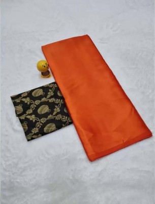 Shrilaxmisari Solid/Plain, Printed Bollywood Satin Saree(Orange)