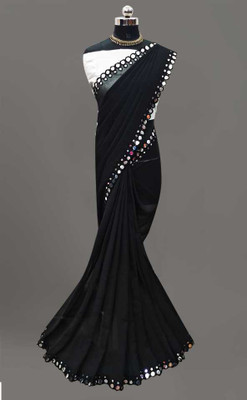 FoogFeb Embellished Bollywood Georgette Saree(Black)