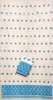 Mekhla Chador Printed Mekhela Chador Chiffon Saree(Light Green, White)