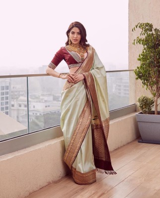 Divastri Embellished Bollywood Silk Blend Saree(Gold)