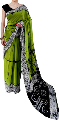 Suraj International Printed Daily Wear Pure Cotton Saree(Green)