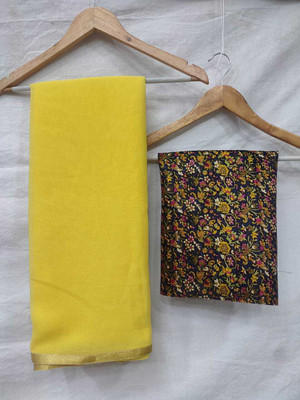 Sareez House Solid/Plain Bollywood Chiffon Saree(Multicolor)