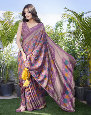 YASHIKA Printed Bollywood Tussar Silk Saree(Multicolor)
