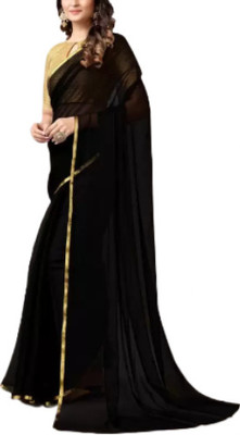 Invitect Printed Daily Wear Chiffon Saree(Black)