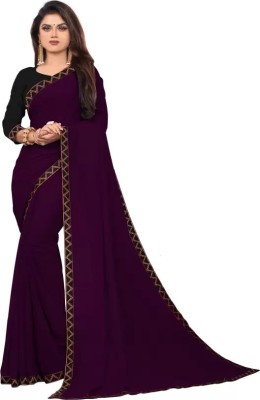 OKTAT Solid/Plain Bollywood Georgette Saree(Maroon)