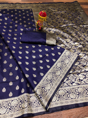 GATISHVAM TEXTILE Woven Banarasi Art Silk Saree(Blue)