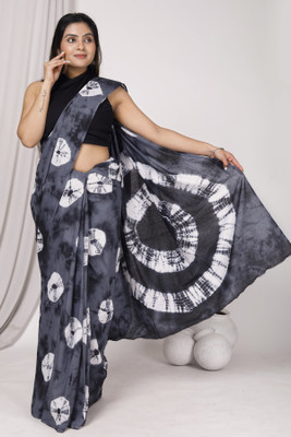 Jaipuri Print Blocked Printed, Color Block, Dyed, Floral Print, Printed Daily Wear Pure Cotton Saree(Grey)