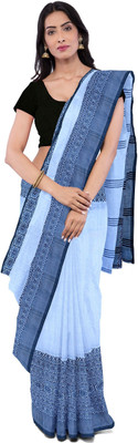 Ganesh plastic and industry Printed Handloom Cotton Jute Saree(Multicolor)