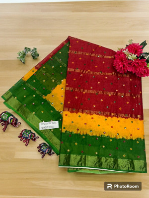 KRISHNA NX Printed Daily Wear Pure Cotton Saree(Silver)