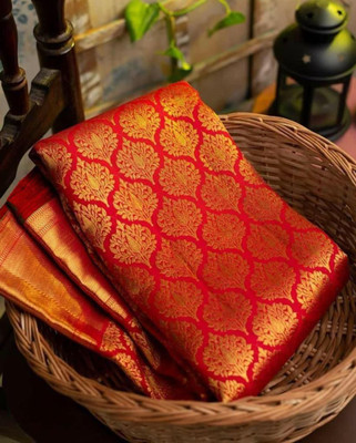 Julee Self Design Banarasi Jacquard Saree(Red)