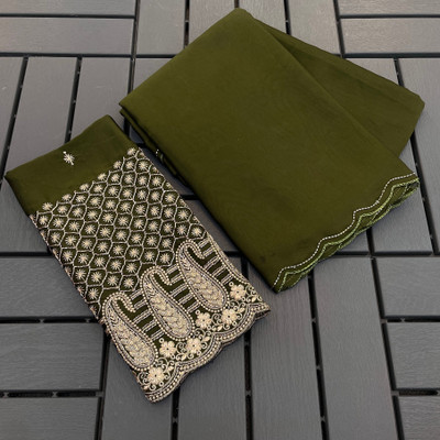 JIVI CLOTHING Solid/Plain Bollywood Chiffon Saree(Light Green)