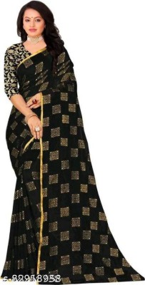 mamtasaree Printed Bollywood Net, Chiffon Saree(Black)