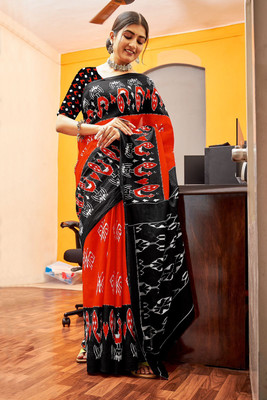 JASU CREATION Printed Handloom Pure Cotton Saree(Multicolor)