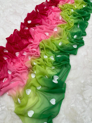 SICHYAH Embroidered Bollywood Georgette Saree(Pink, Green)