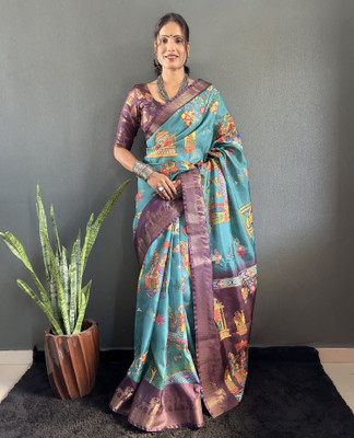 Julee Printed Bollywood Art Silk Saree(Dark Green)