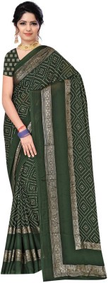 Singhal Trendz Printed Daily Wear Georgette Saree(Dark Green)