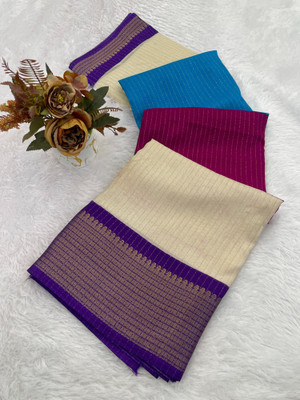 Apnisha Color Block Bollywood Silk Blend Saree(Multicolor)