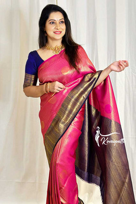 Juhi Collection Self Design Banarasi Art Silk Saree(Pink)