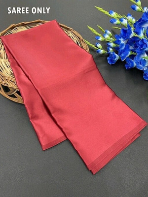 Arpita Fashion Solid/Plain Bollywood Pure Silk, Satin Saree(Maroon)