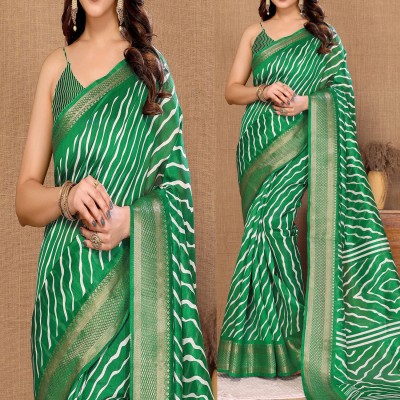 Hema Silk Mills Printed Bollywood Cotton Silk Saree(Green)