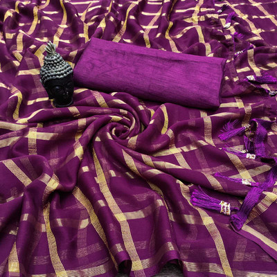 Sayal Creation Self Design Daily Wear Georgette Saree(Purple)