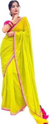 KURTIFASHION Printed Kanjivaram Georgette Saree(Light Green)