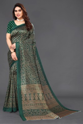 SARETRA MALL Graphic Print Bollywood Art Silk Saree(Green)