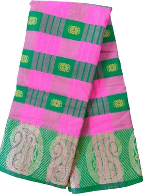 Ghosh handloom Self Design Tant Pure Cotton Saree(Pink)
