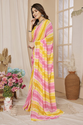 Westux Printed Bollywood Georgette Saree(Multicolor)