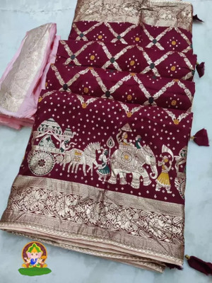 Saadhvi Woven Bollywood Cotton Silk Saree(Maroon)