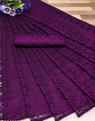 NG CREATION Self Design Bollywood Net Saree(Magenta)