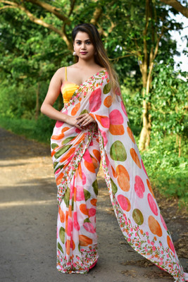 THE PRIVATE LABLE Printed Daily Wear Georgette Saree(Multicolor)